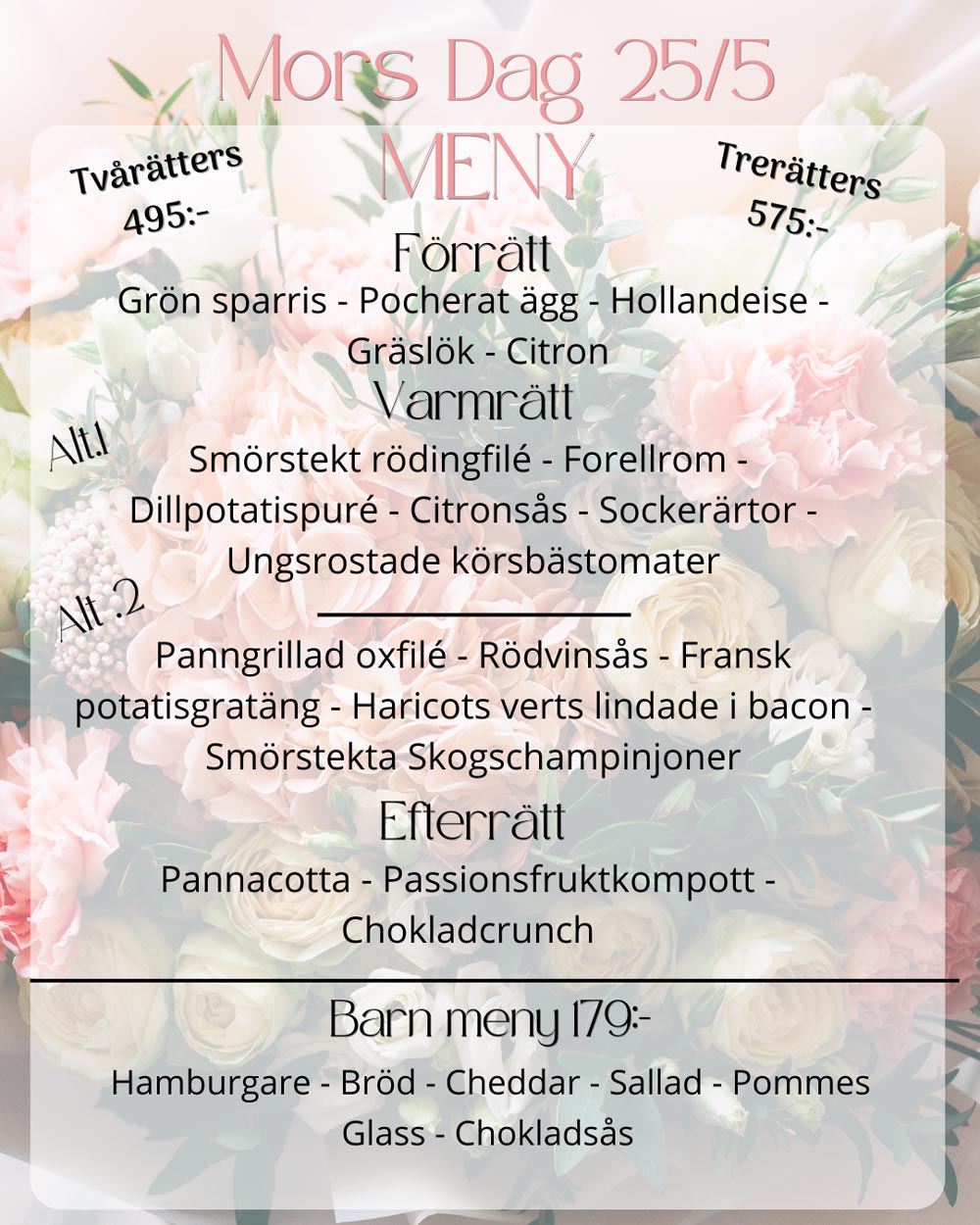 Meny för morsdag