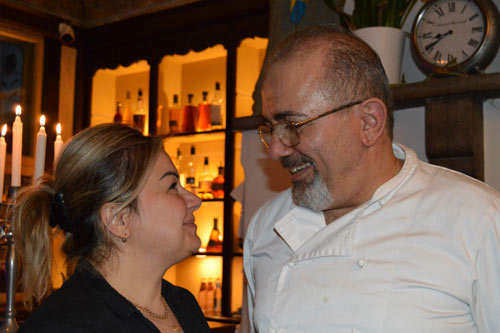 Far och dotter på Kanalrestaurangen